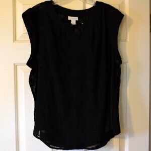 Liz Claiborne Two-Piece Black sheer floral blouse with Cami